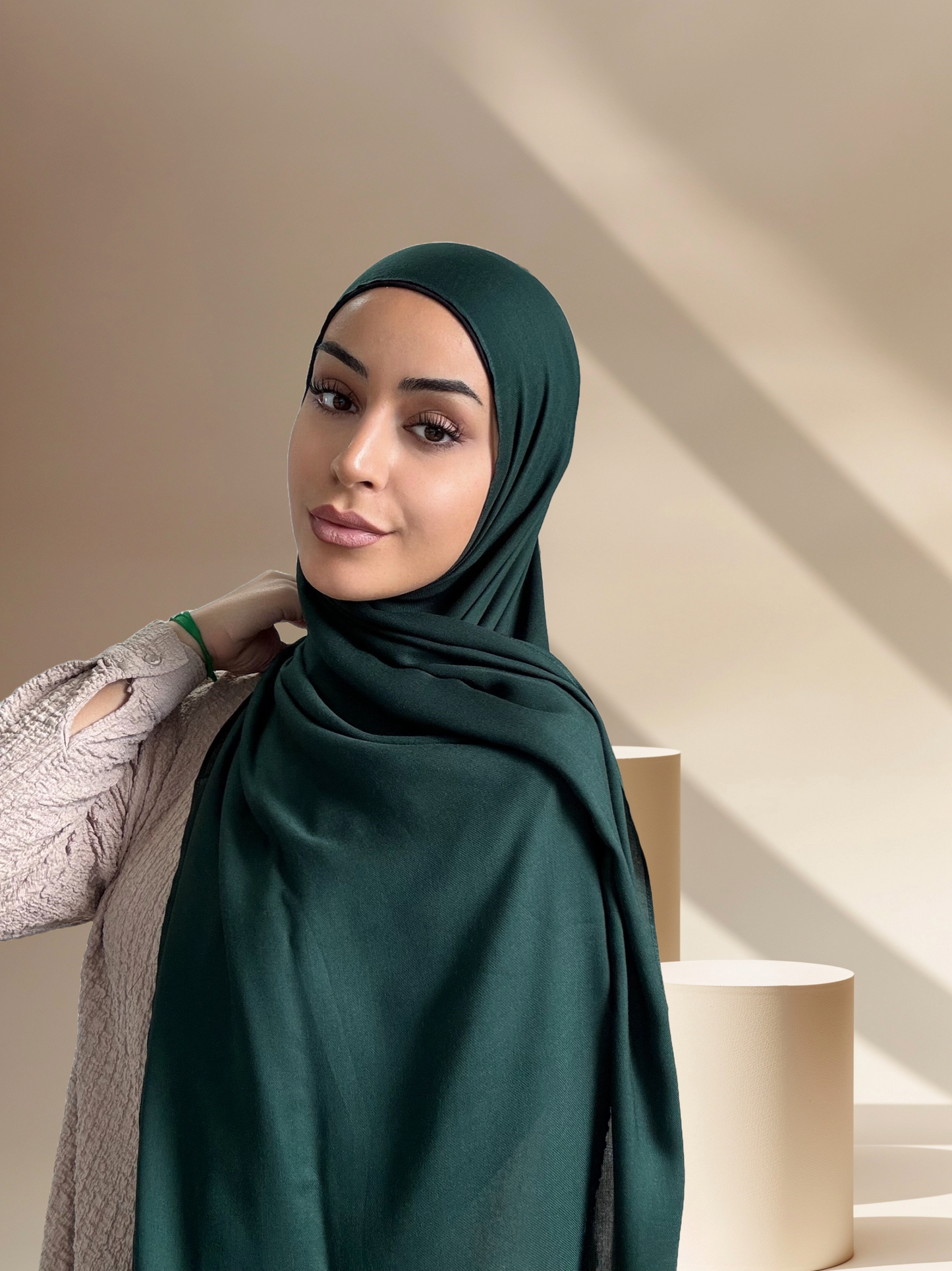 Premium Modal Twill Hijab - Dark Green