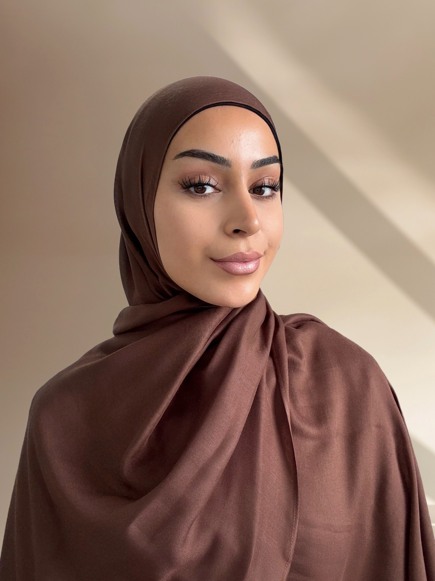 Premium Modal Twill Hijab - Woody Brown