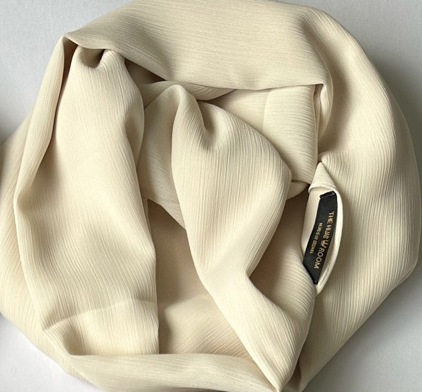 Premium Crinkle Chiffon Ivory
