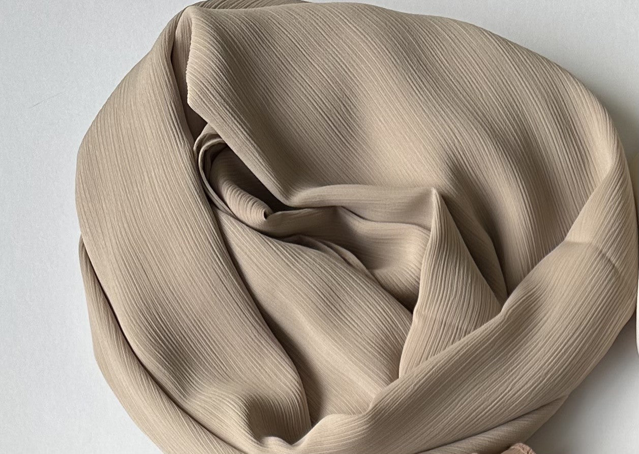 Premium Crinkle Chiffon Beige