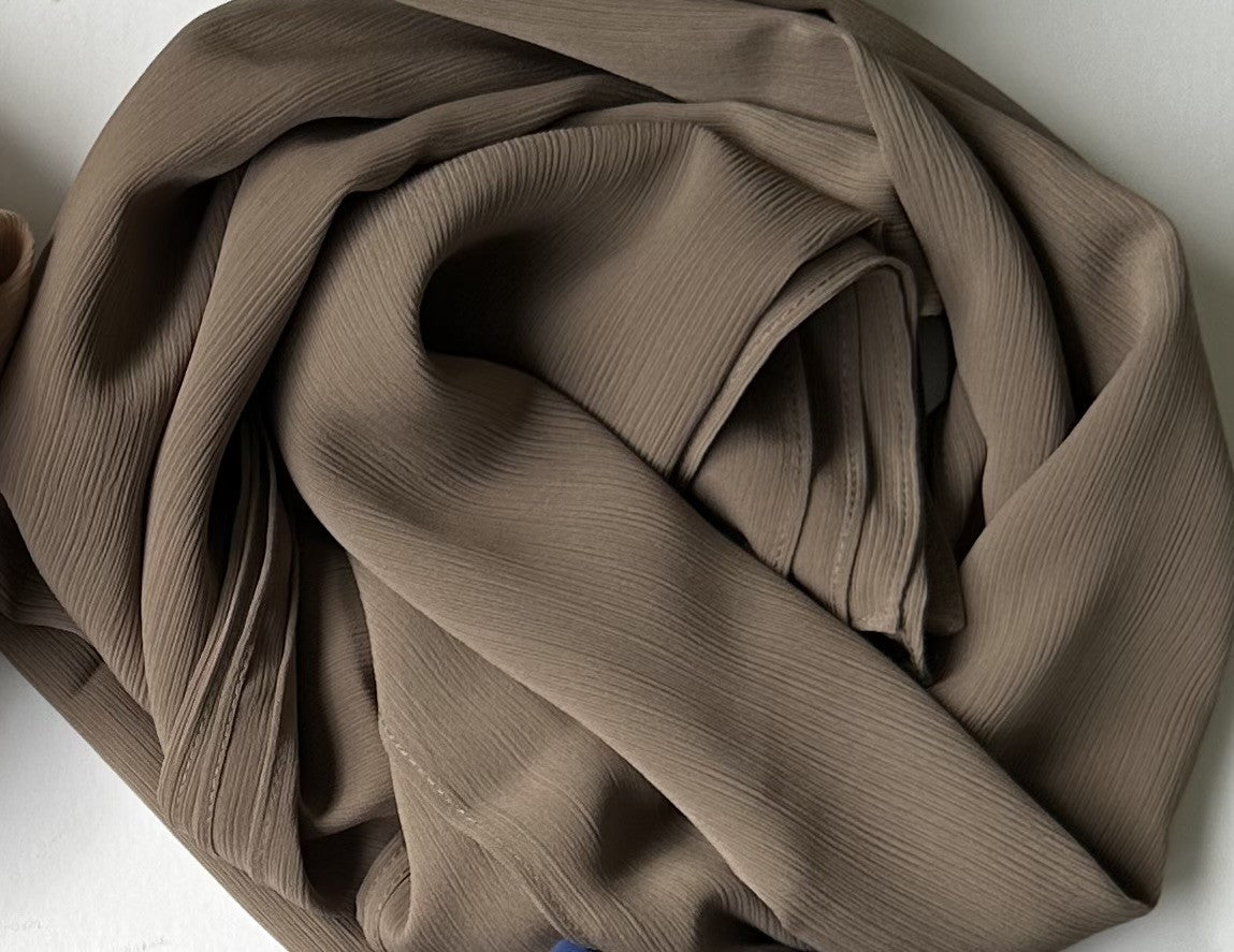 Premium Crinkle Chiffon Mocha