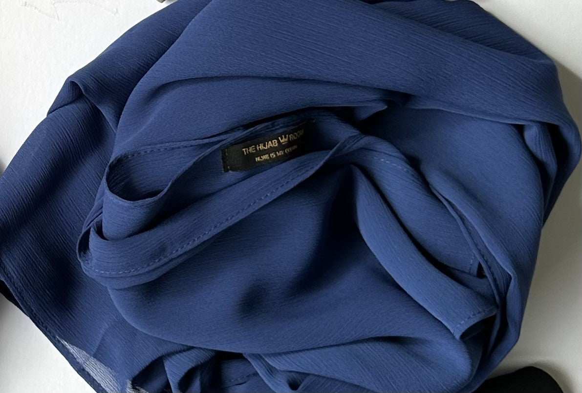 Premium Crinkle Chiffon Navy