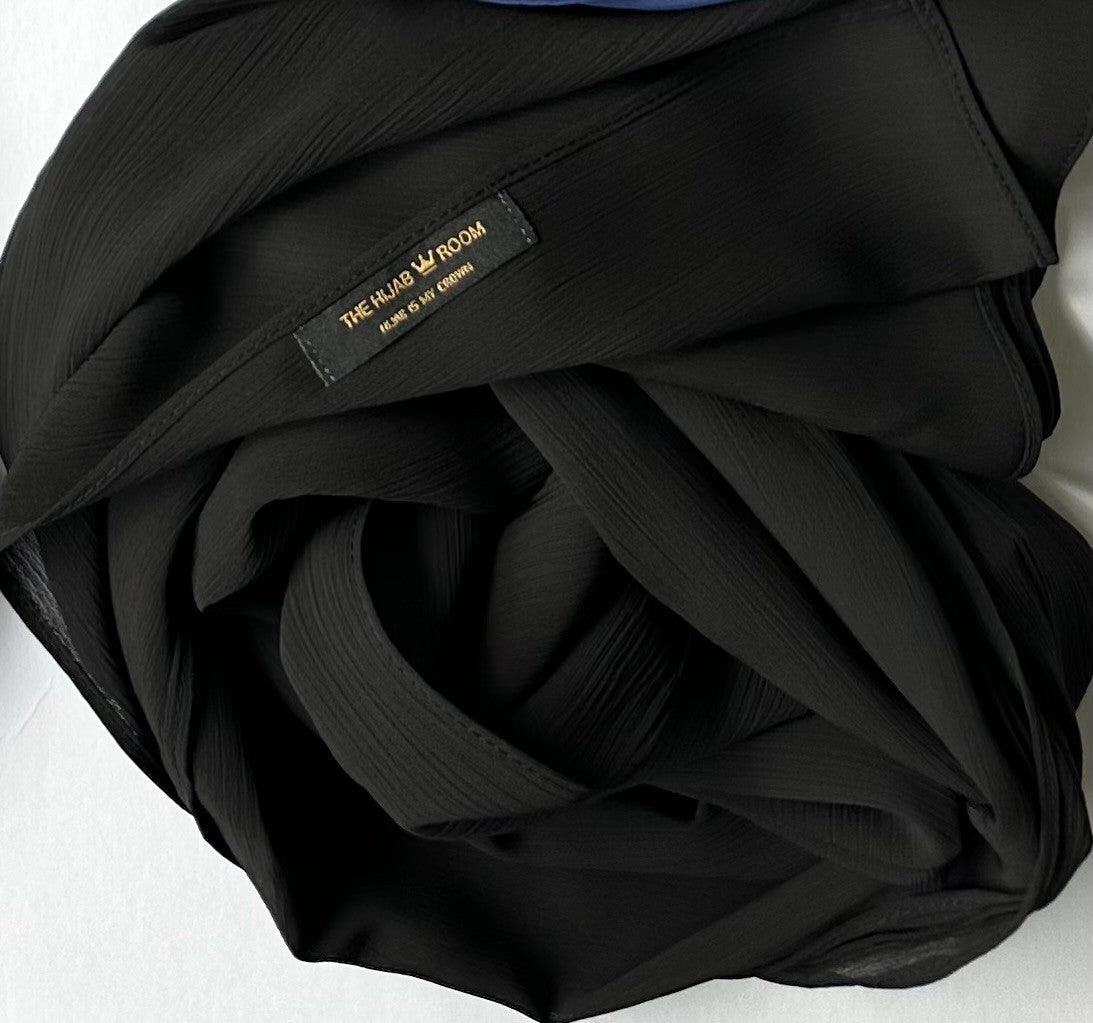 Premium Crinkle Chiffon Black