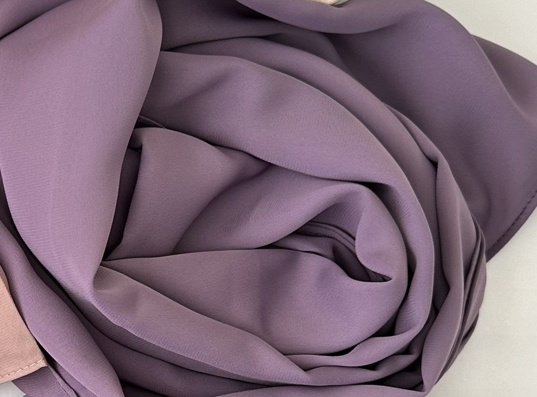 Premium Silk Chiffon Sunset Purple