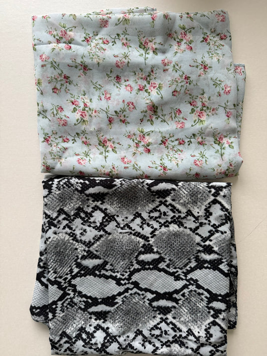2 chiffon hijabs