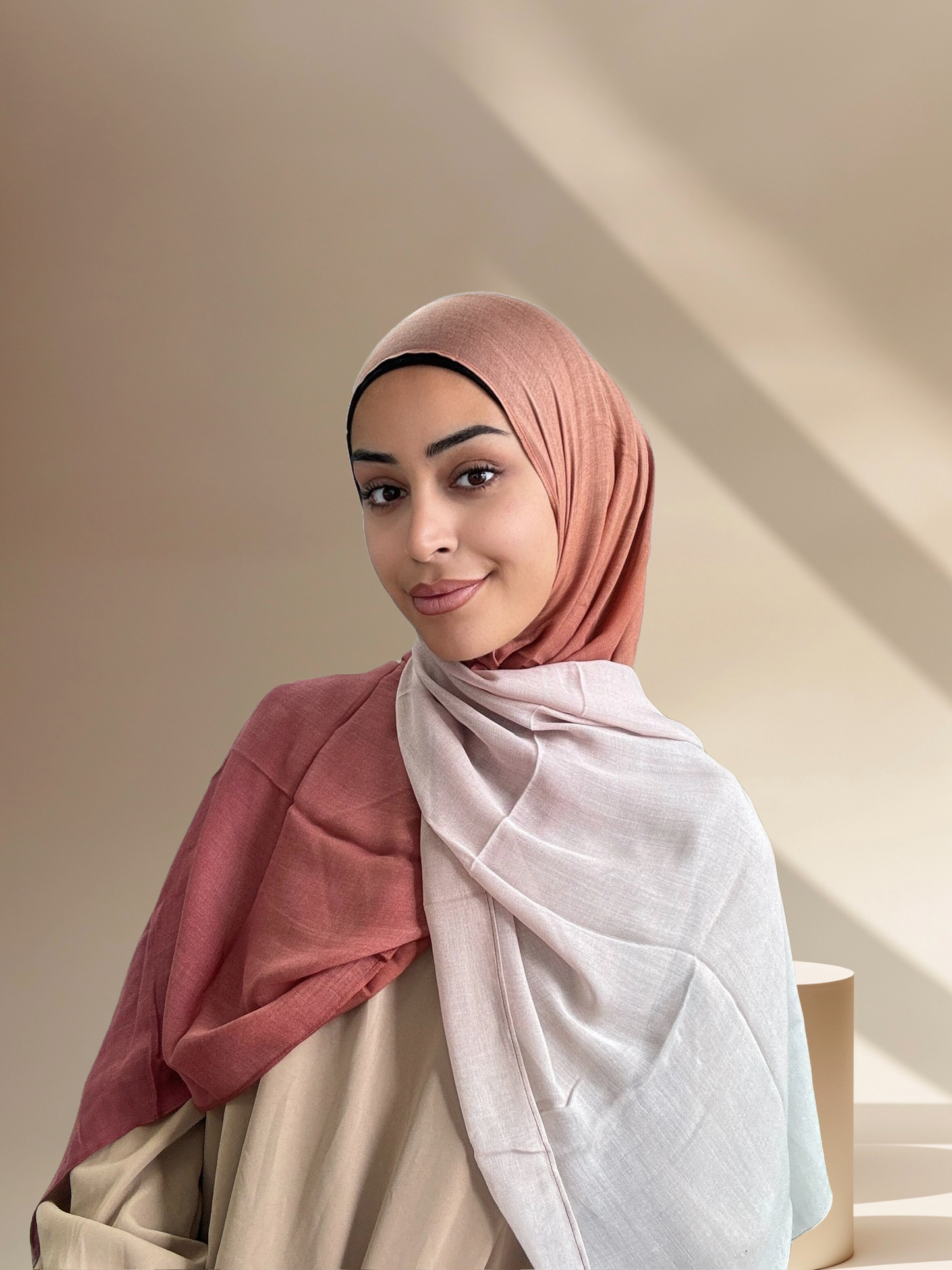 Taupe/Rouge Ombre Modal Cotton