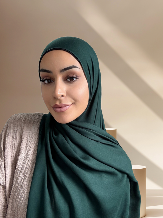 Premium Modal Twill Hijab - Dark Green
