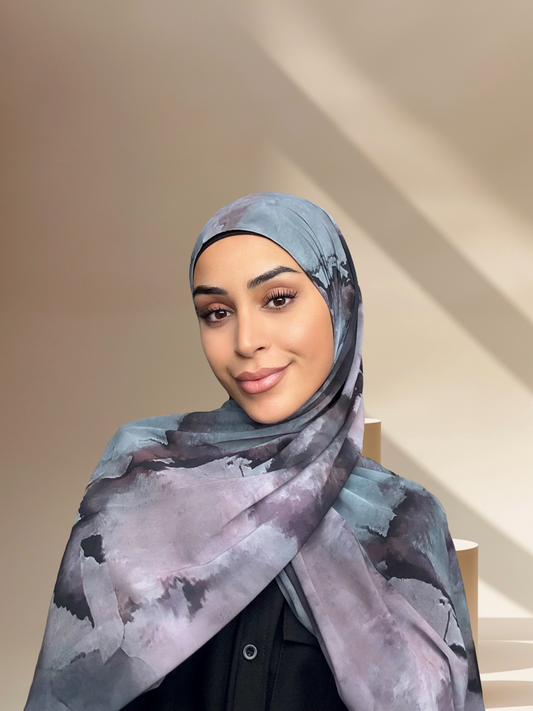 Stone Watercolour chiffon print